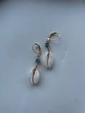 PUKA SHELL & AFRICAN TURQUOISE JASPER - EARRINGS