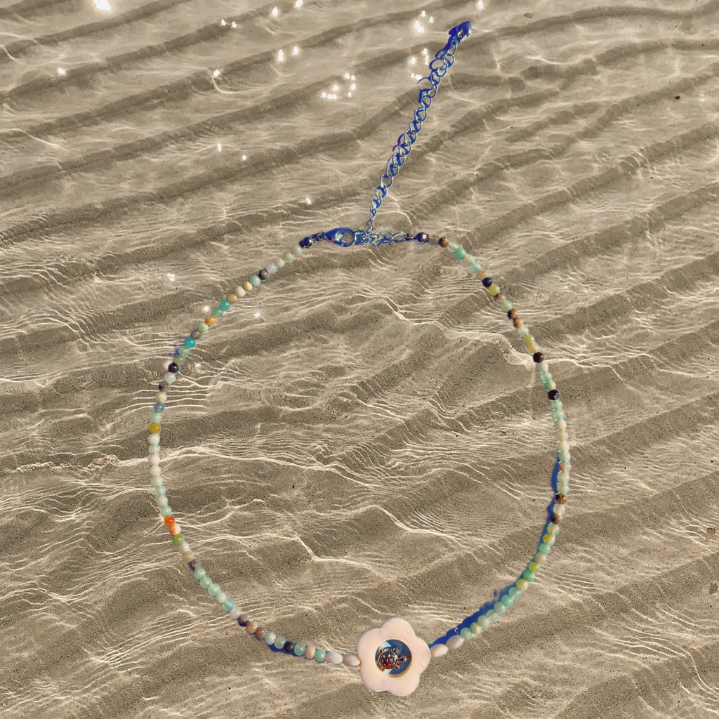 TURTLE, SHELL & AMAZONITE - NECKLACE
