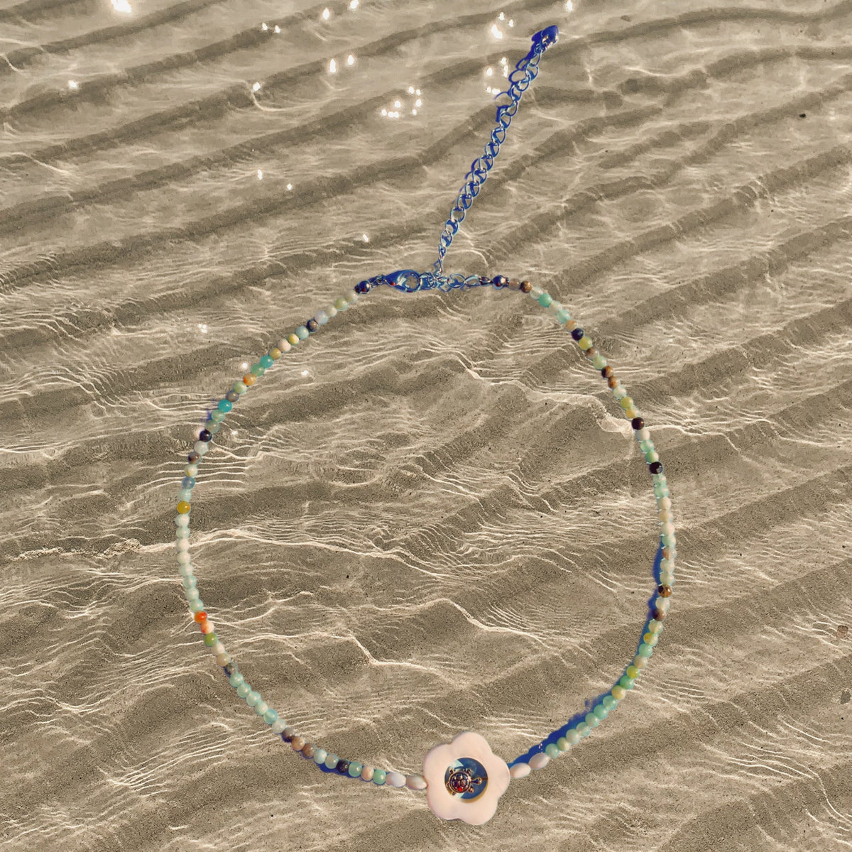 TURTLE, SHELL & AMAZONITE - NECKLACE