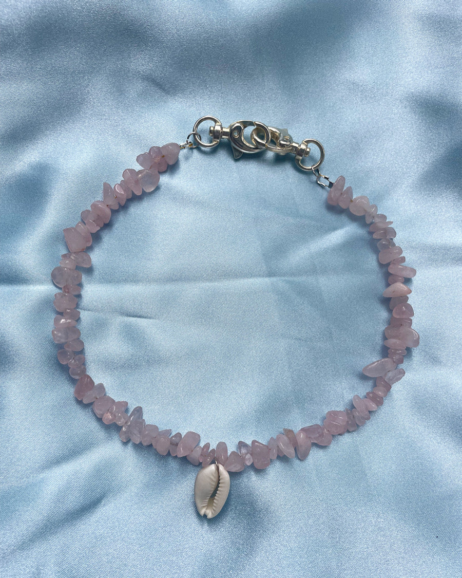 ROSE QUARTZ & PUKA - CHOKER