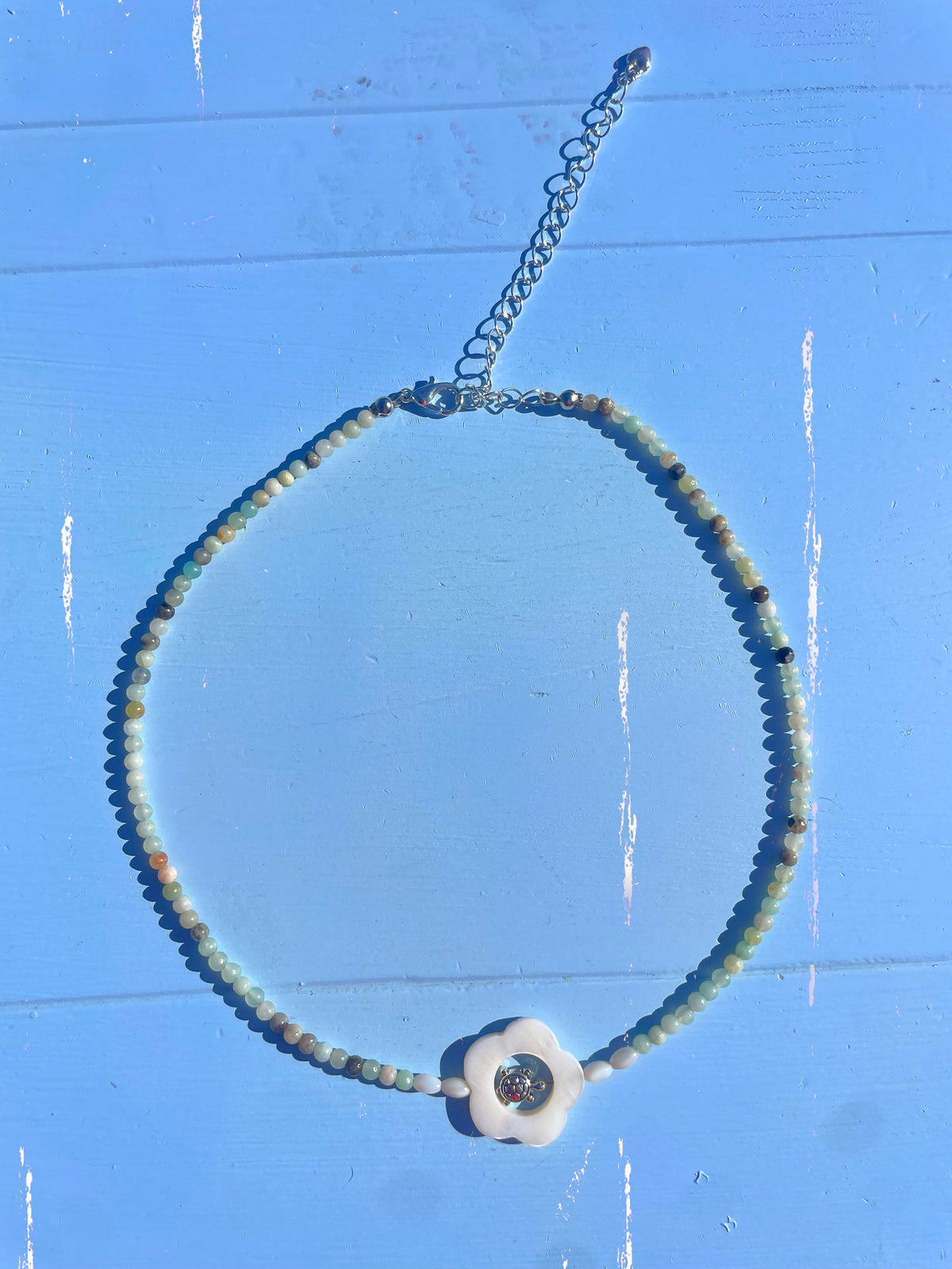 TURTLE, SHELL & AMAZONITE - NECKLACE