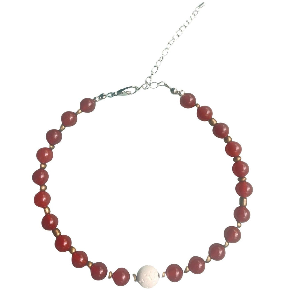 CARNELIAN & LAVA STONE - CHOKER