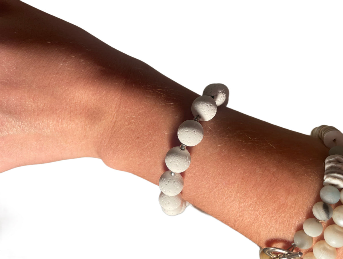 WHITE LAVA ROCK - BRACELET